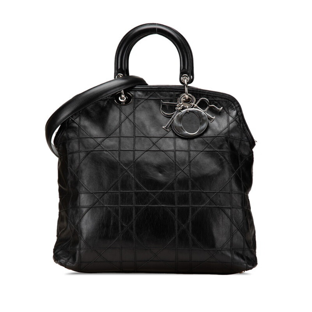 Dior Cannage Granville Shoulder Bag black leather
